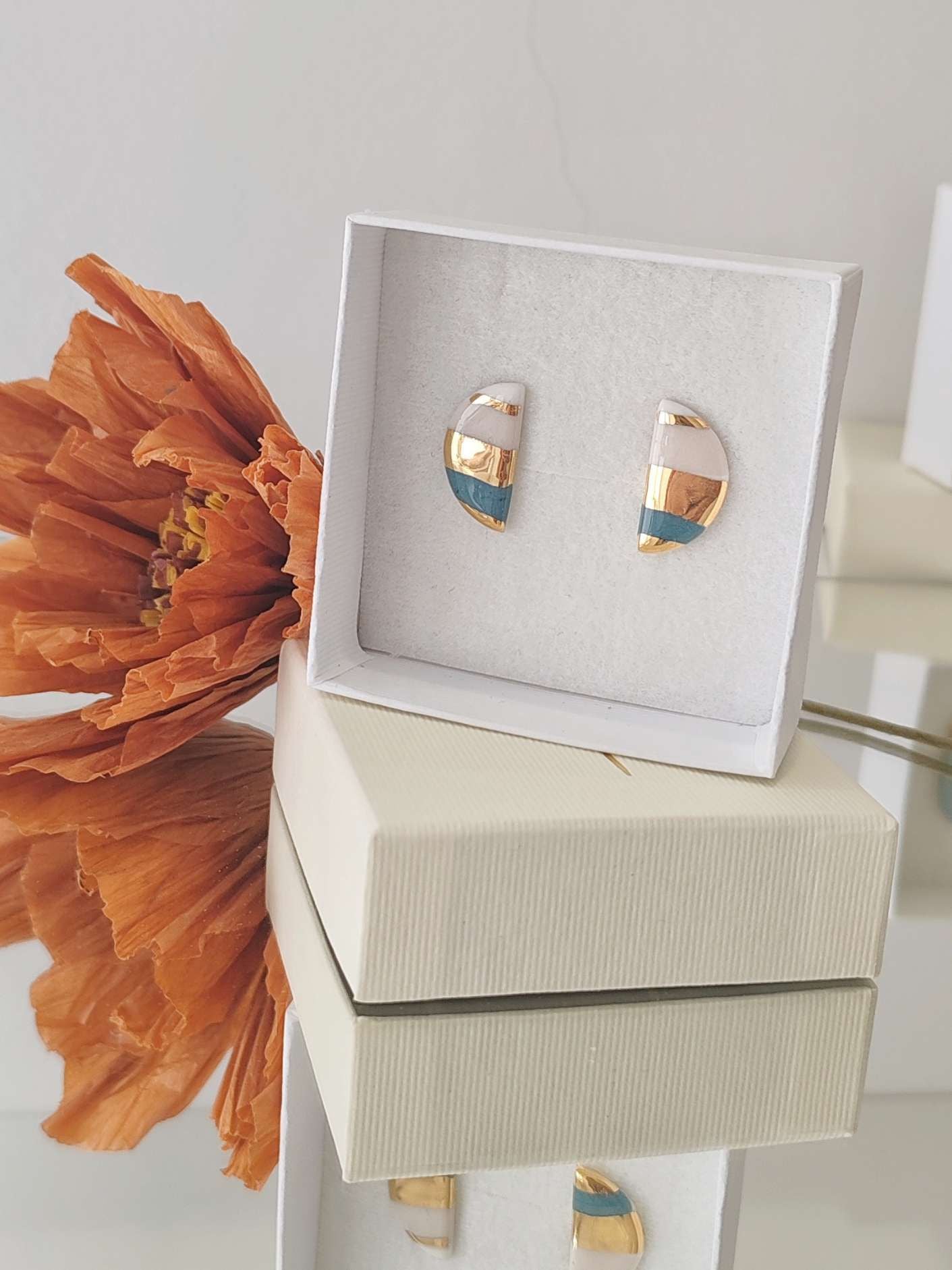 Half Circle Beige & Turquoize