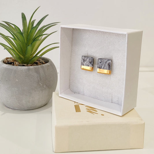 Mini Square Marble Grey