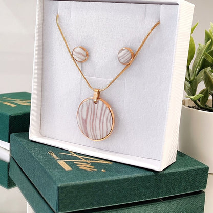 Set  Medalion White & Lavander