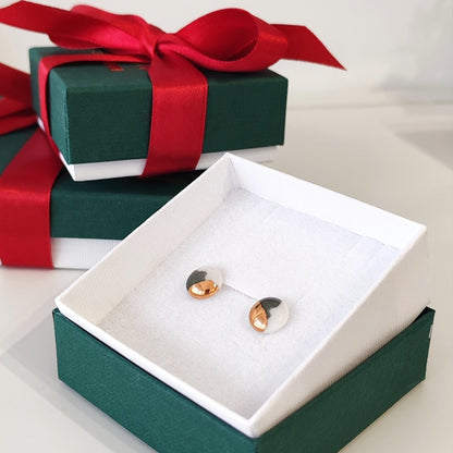 Mini Circle Dark Green & White