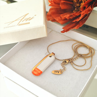 Necklace Line Art Mandarine Orange