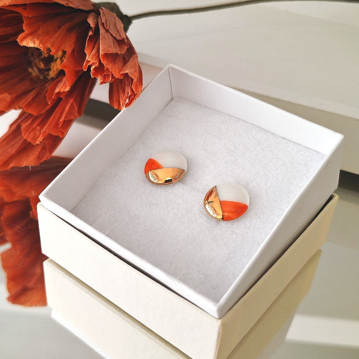 Earrings Line Art mandarin orange