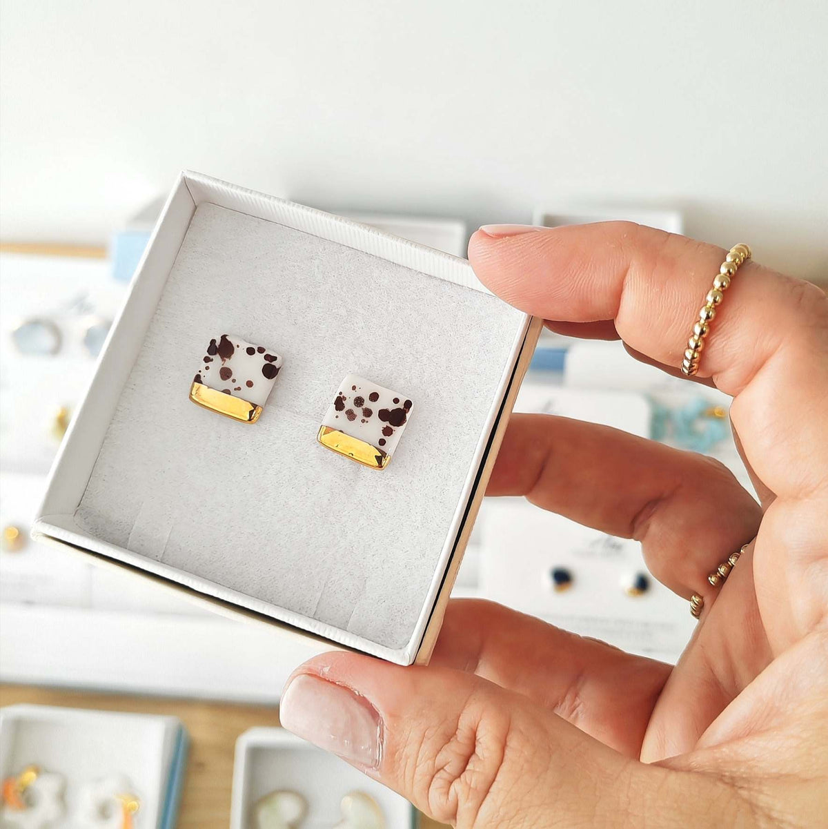 Mini Square Splash Brown