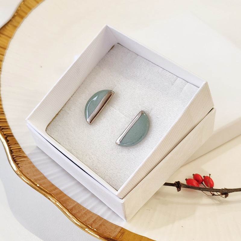 Half Circle Mint Green Platinum