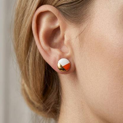 Earrings Line Art mandarin orange