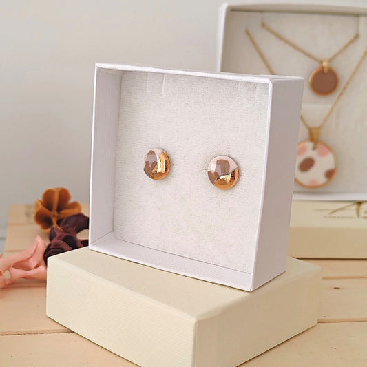 Mini krugovi smeđi i nježno ružičasti