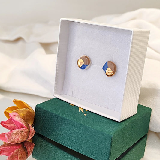 Mini Circle Blue & Brown