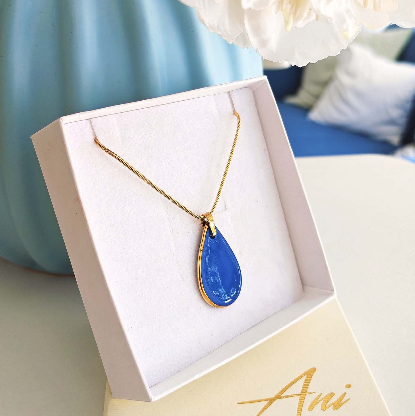 Necklace Big Blue Drop