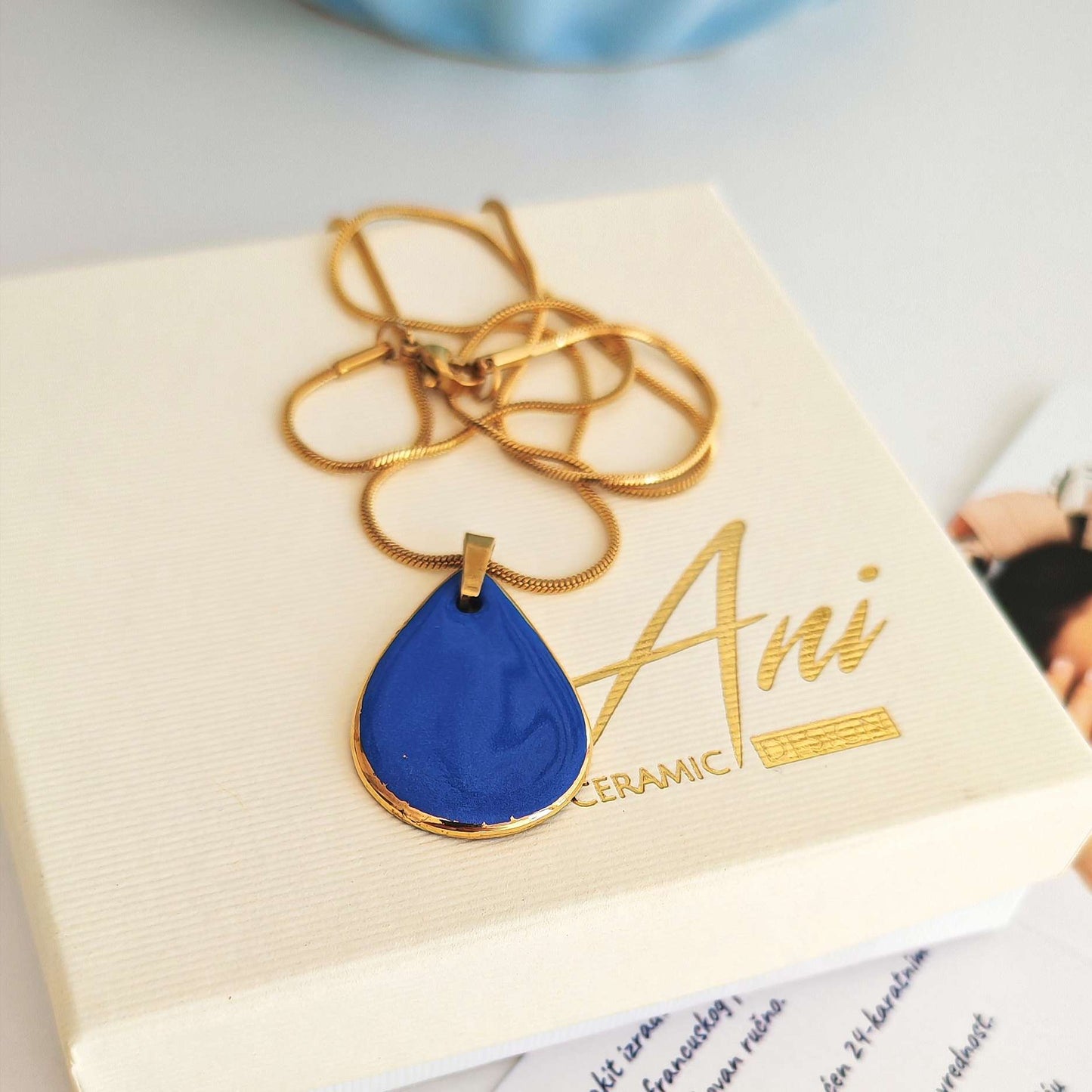 Necklace Big Blue Drop