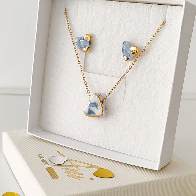 Set srca Mramorno plava