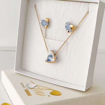 Set srca Mramorno plava