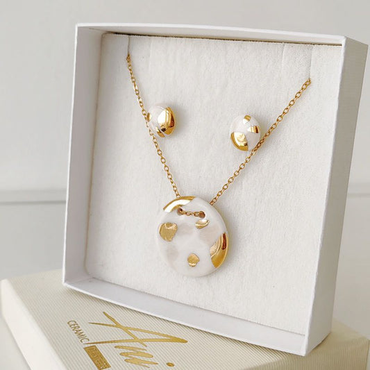 Set  Medalion White & Beige